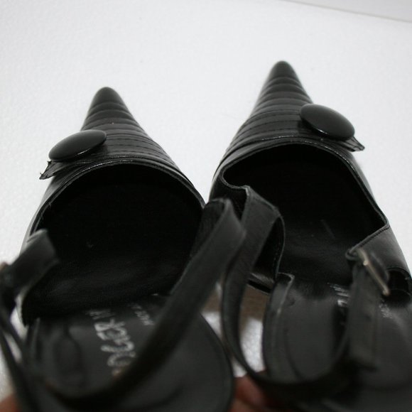Roger Mohnani Black Leather Pumps /Italy Size 8/38 - Picture 8 of 10